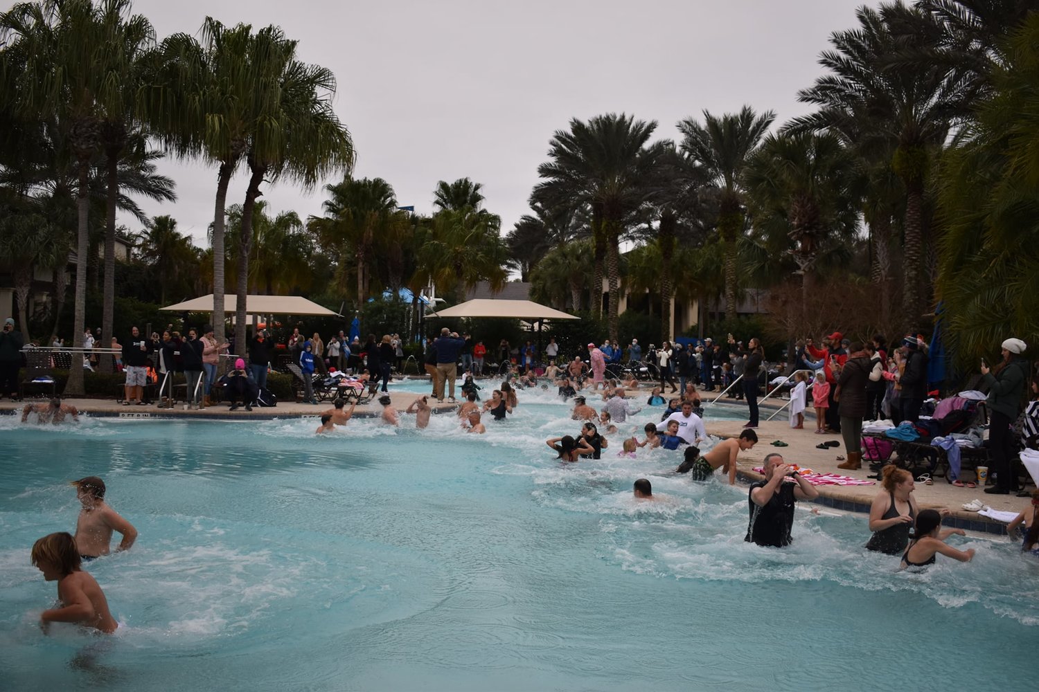 Nocatee residents brave the colder temperatures to participate in the annual Polar Plunge on Sunday, Jan. 9, at the Splash Waterpark.